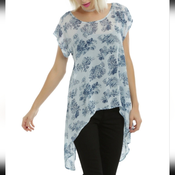 Doctor Who Floral TARDIS Chiffon Top - Picture 6 of 8